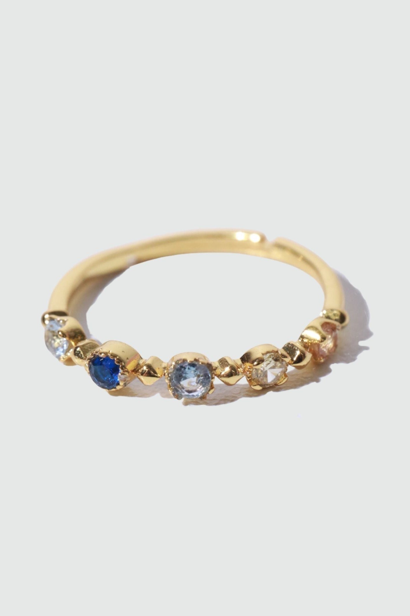 18K Real Gold Plated Gradient Sapphire Ring
