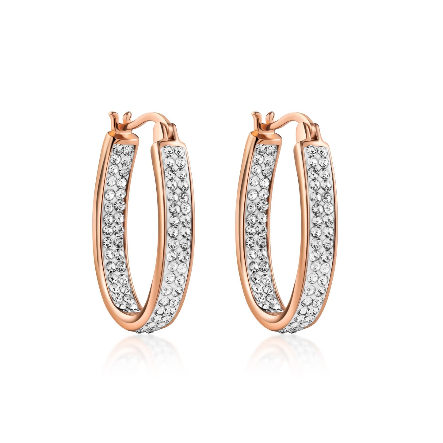 18K Gold Plated Austrian Crystal Hoop Earrings