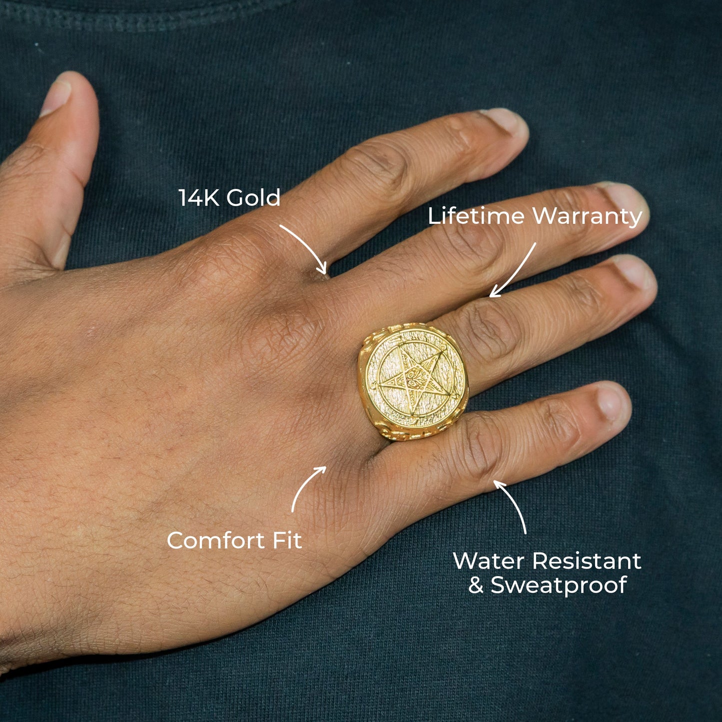 Mens Jewelry - Star Gold Pinky Ring | 21 Grams