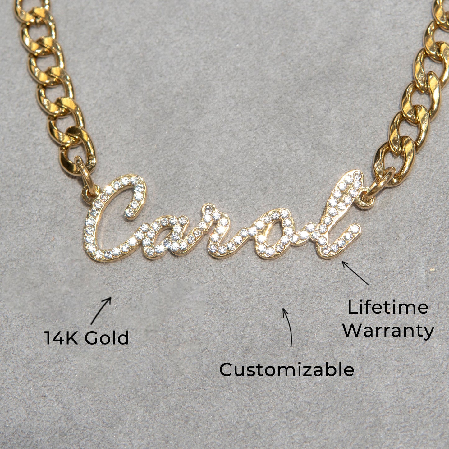 Women Jewelry - Iced Out VVS Name Necklace | Style # N40