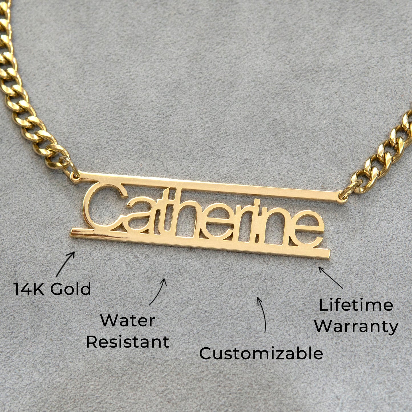 Women Jewelry - Gold Name Necklace | Style # N15