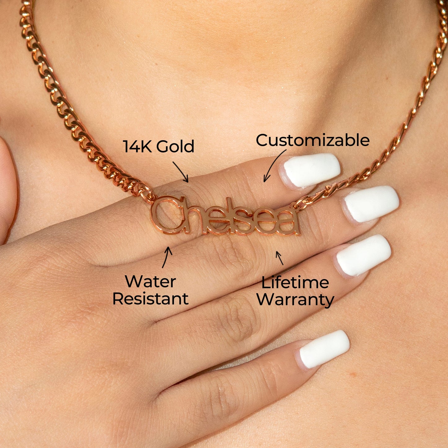 Women Jewelry - Rose Gold Name Necklace | Style # N03
