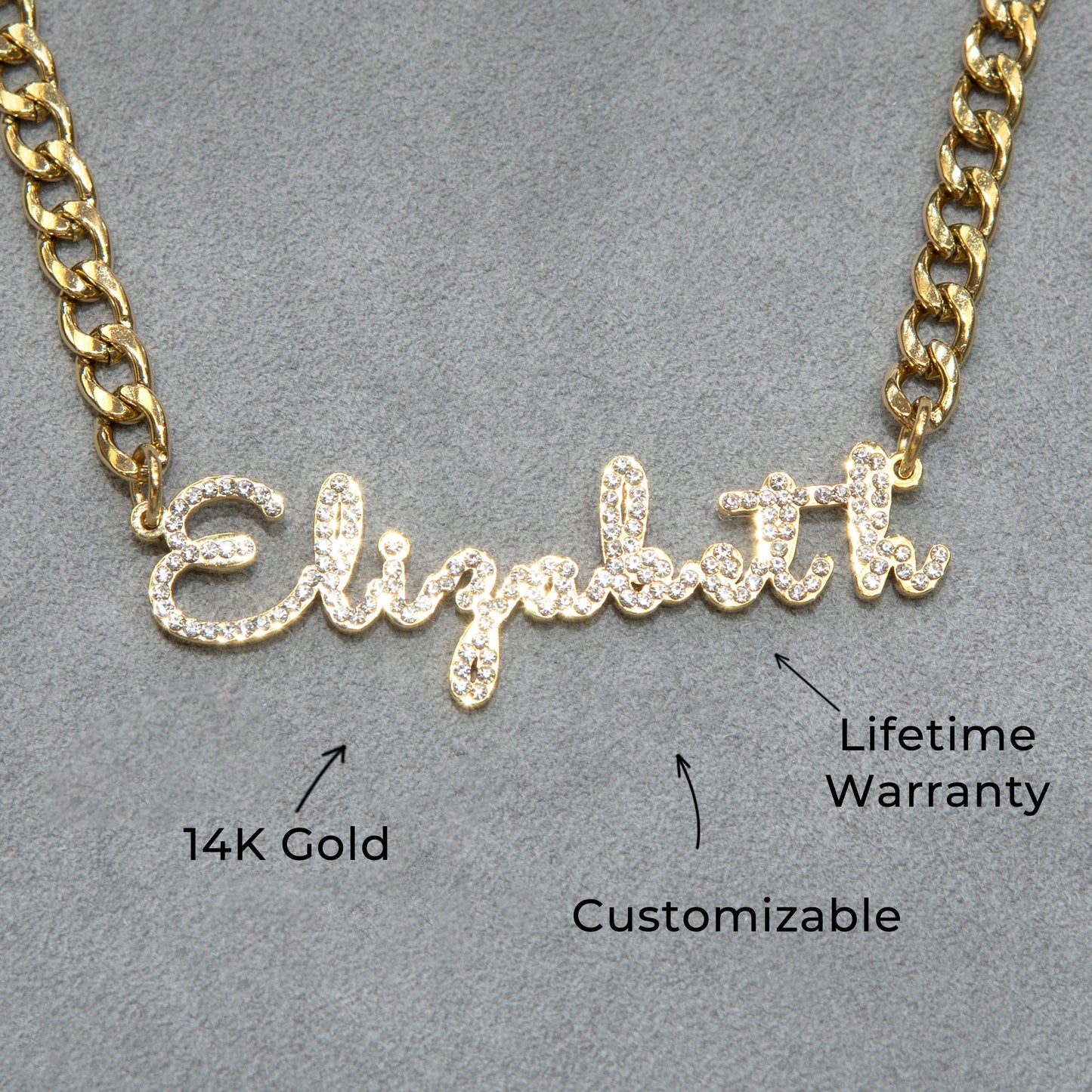 Women Jewelry - Iced Out VVS Name Necklace | Style # N18