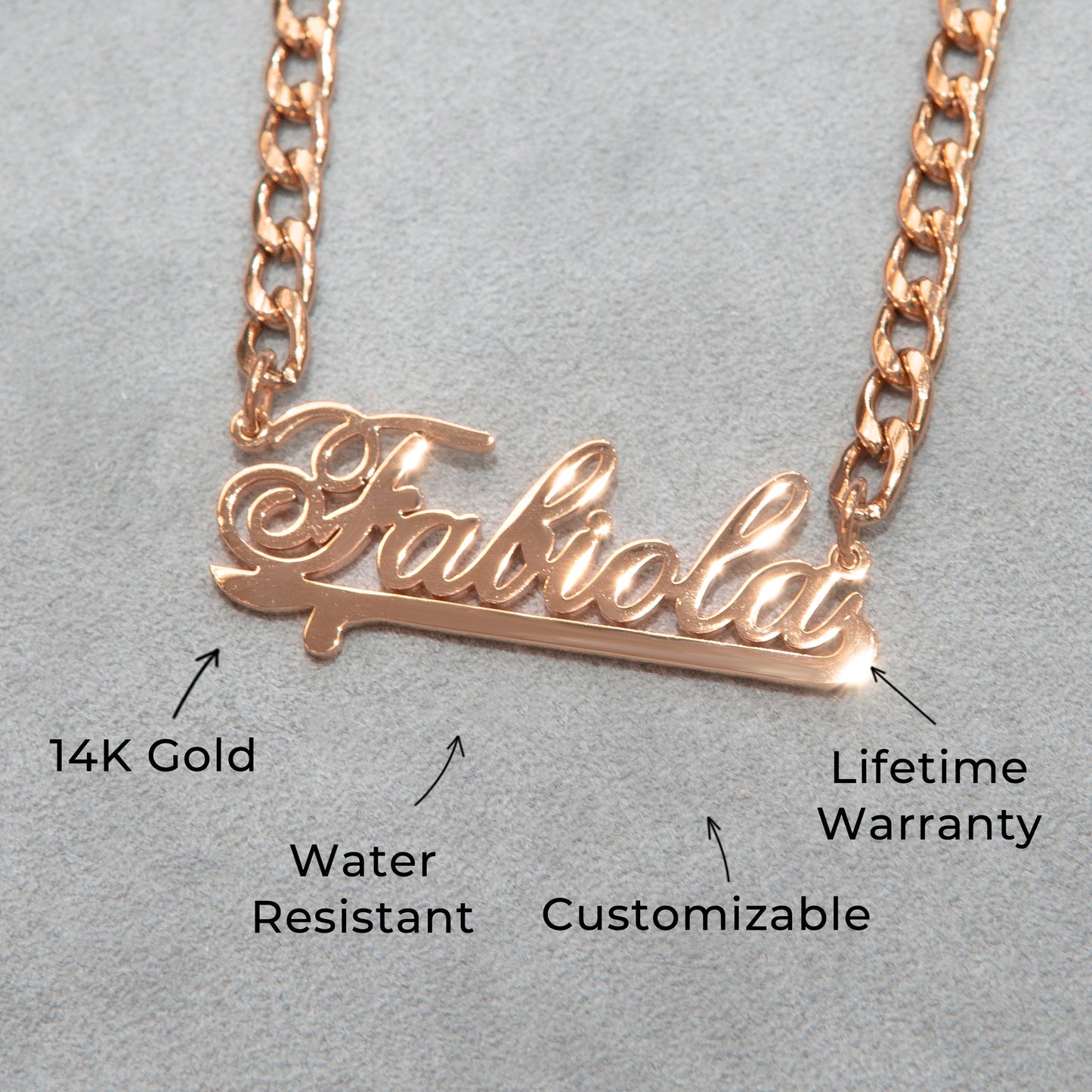 Women Jewelry - Rose Gold Name Necklace | Style # N23