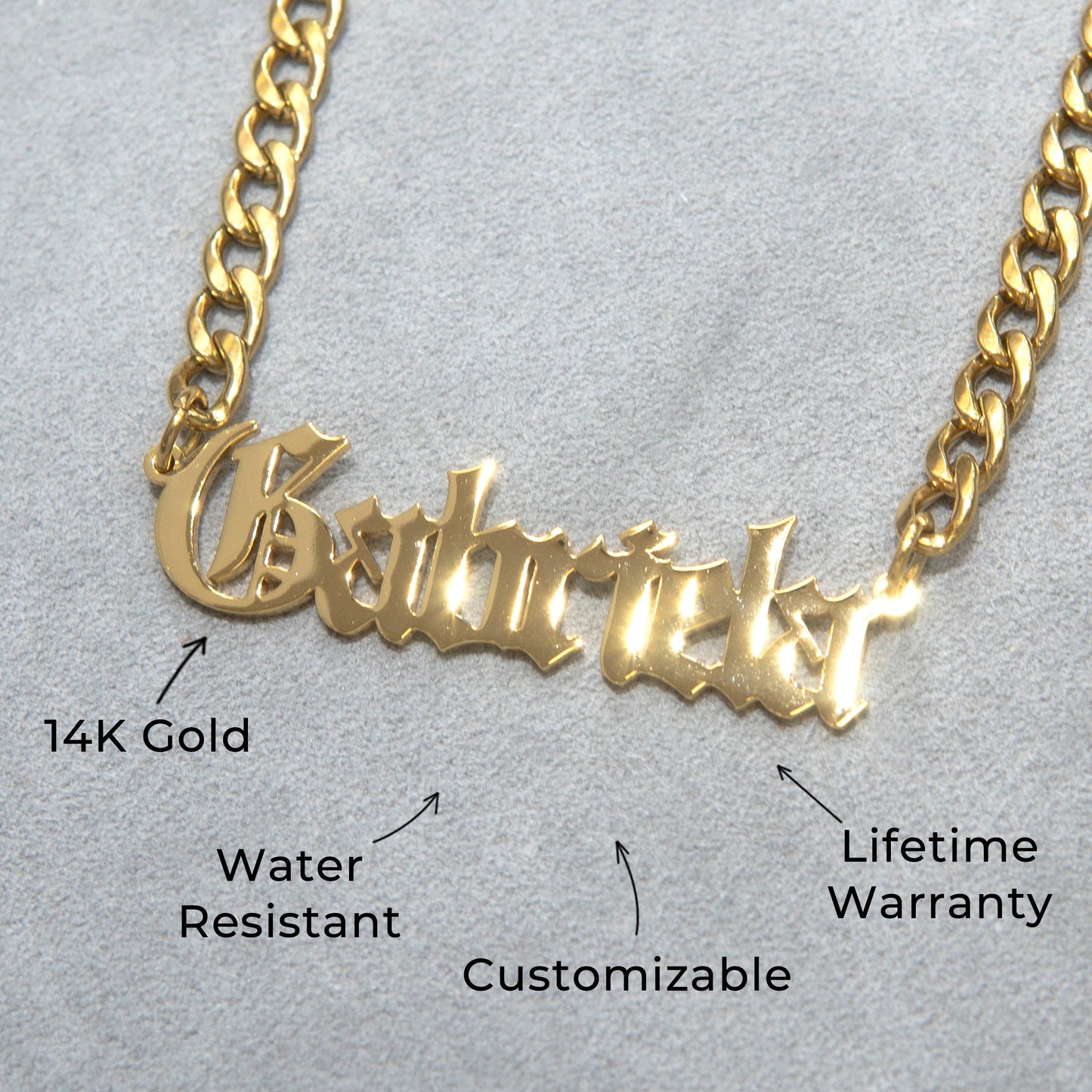 Women Jewelry - Gold Name Necklace | Style # N02
