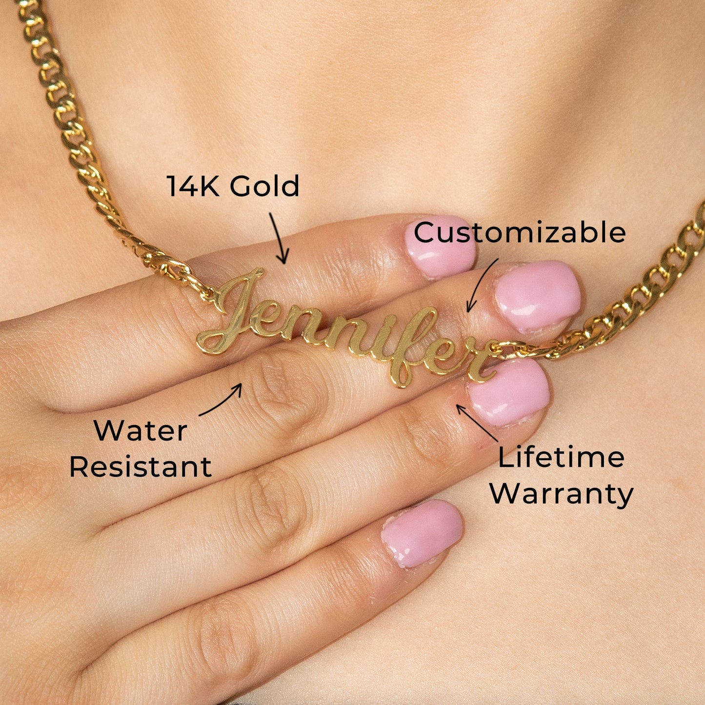 Women Jewelry - Gold Name Necklace | Style # N05