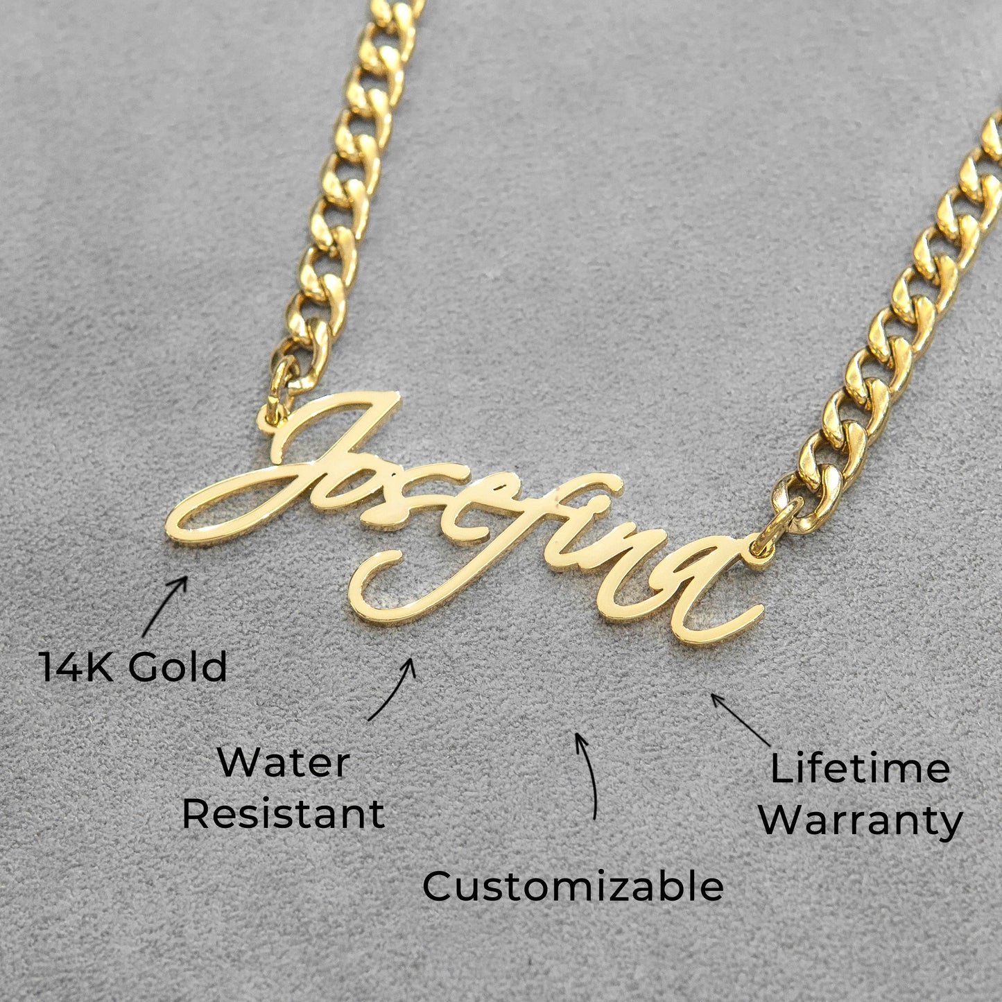 Women Jewelry - Gold Name Necklace | Style # N25
