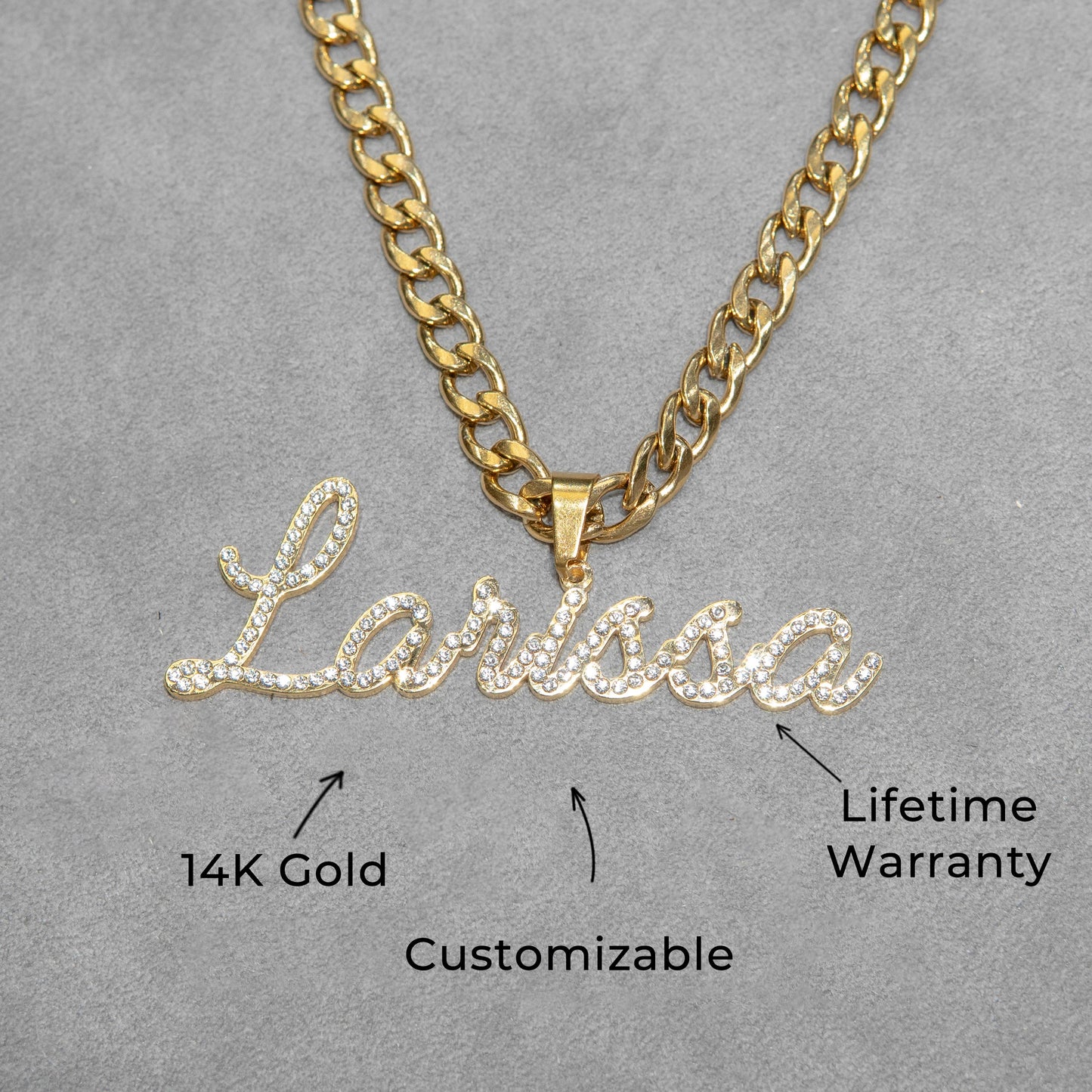Women Jewelry - Iced Out VVS Name Necklace | Style # N26