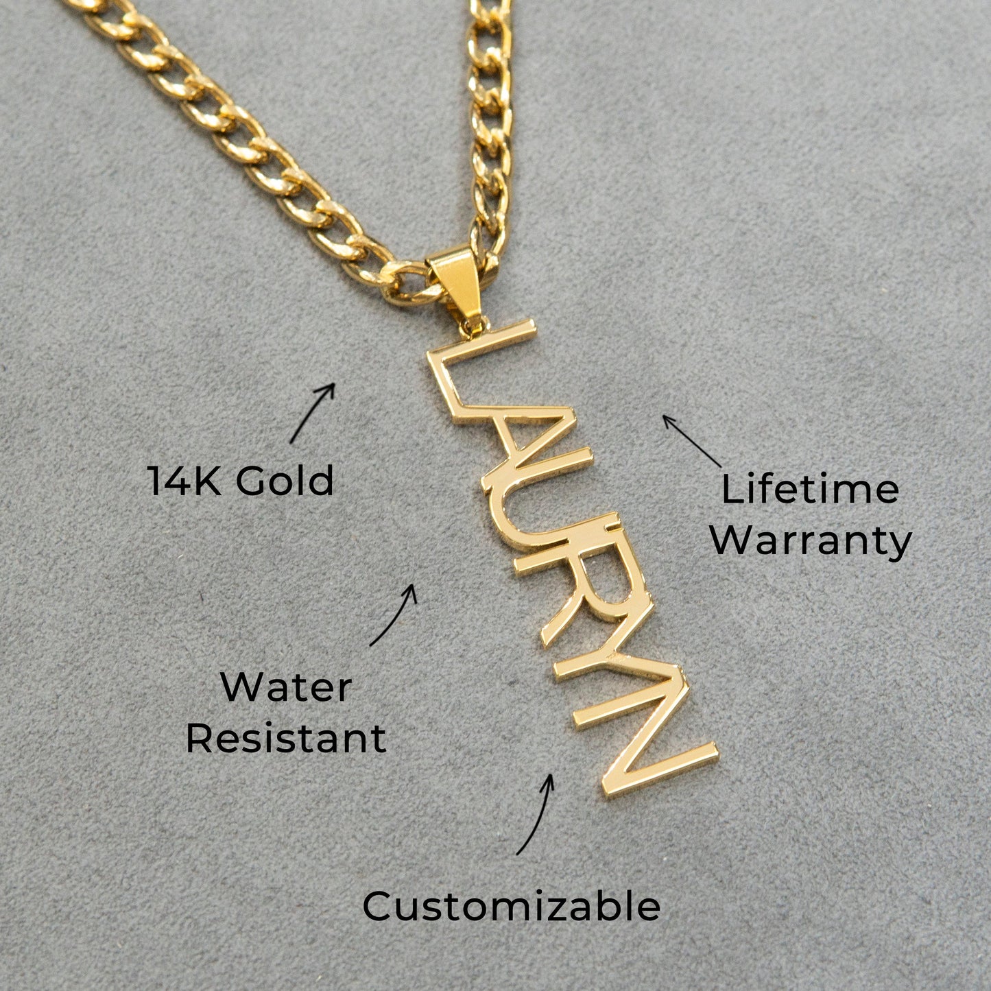 Women Jewelry - Gold Name Necklace | Style # N12