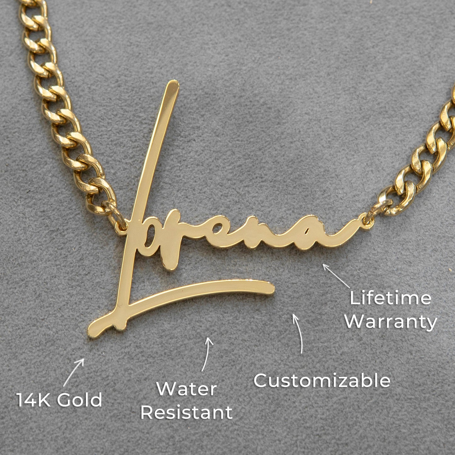 Women Jewelry - Gold Name Necklace | Style # N30
