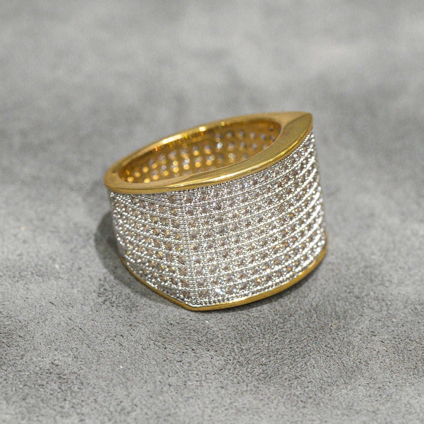Mens Jewelry - 14K Gold Iced Out VVS Pinky Ring | 12.2 Grams