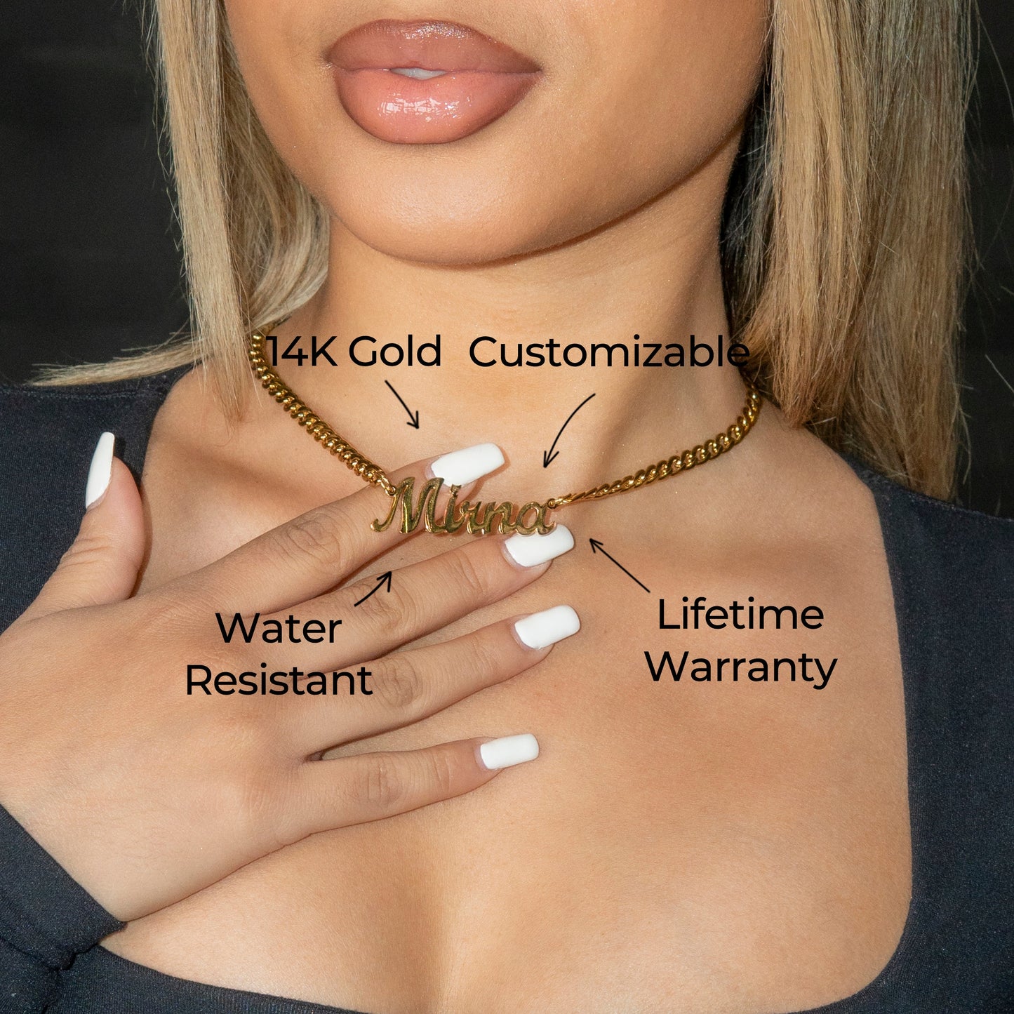 Women Jewelry - Gold Name Necklace | Style # N06