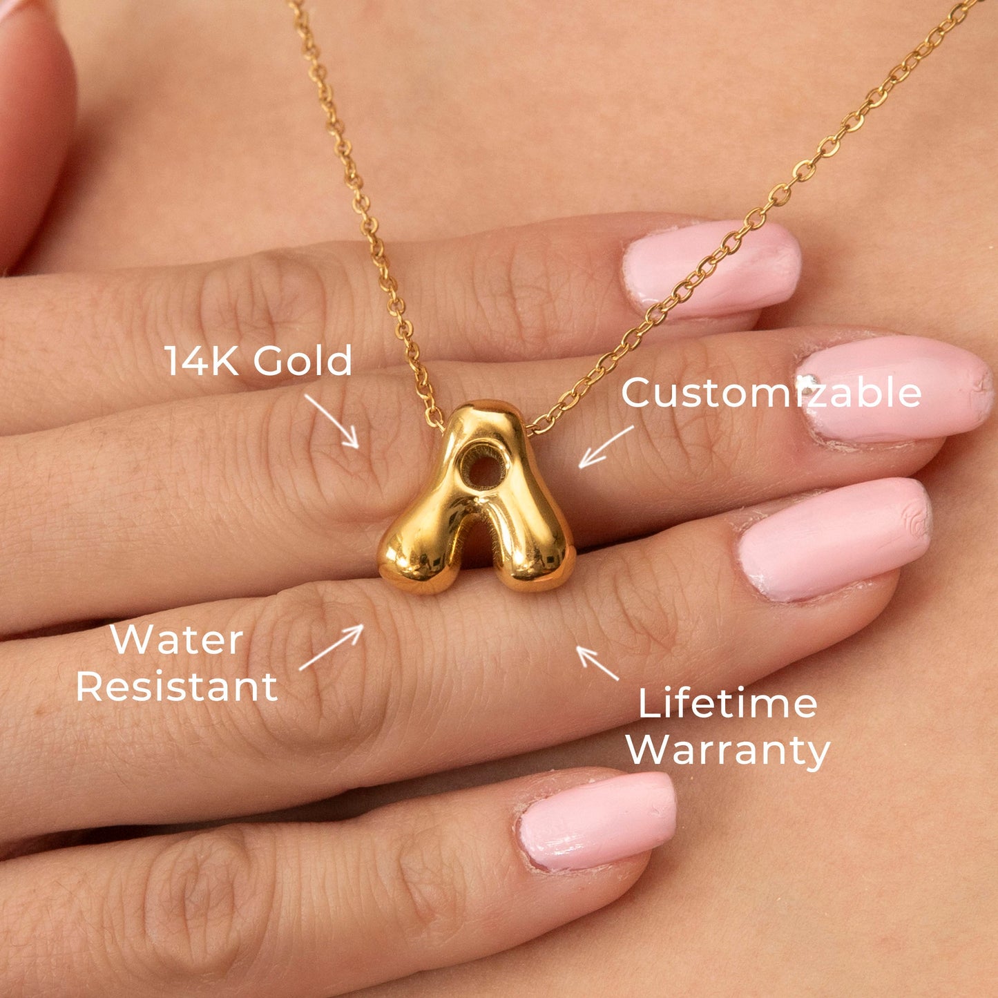 14K Gold Initial Name Necklace | Style #27