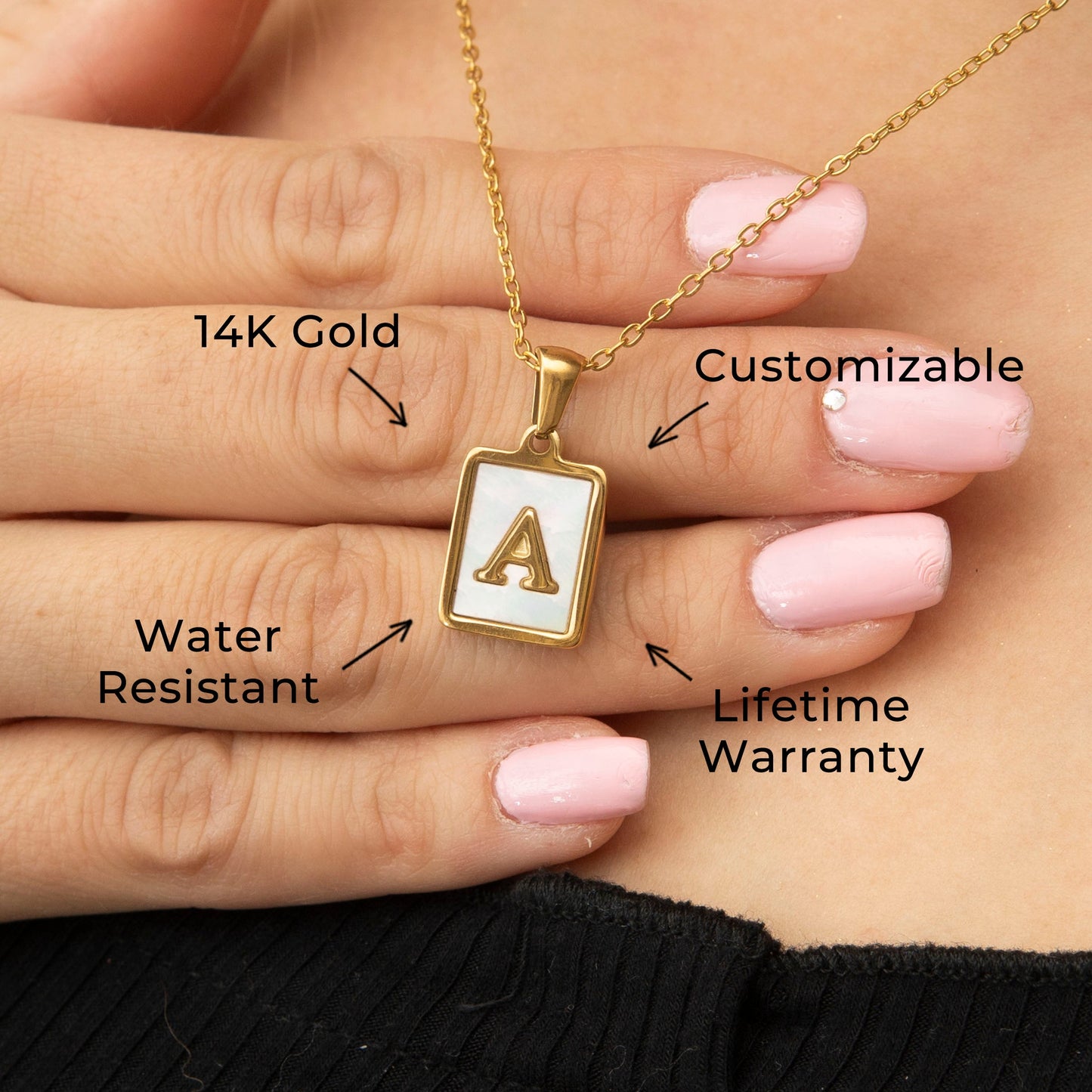 14K Gold Initial Name Necklace | Style #02