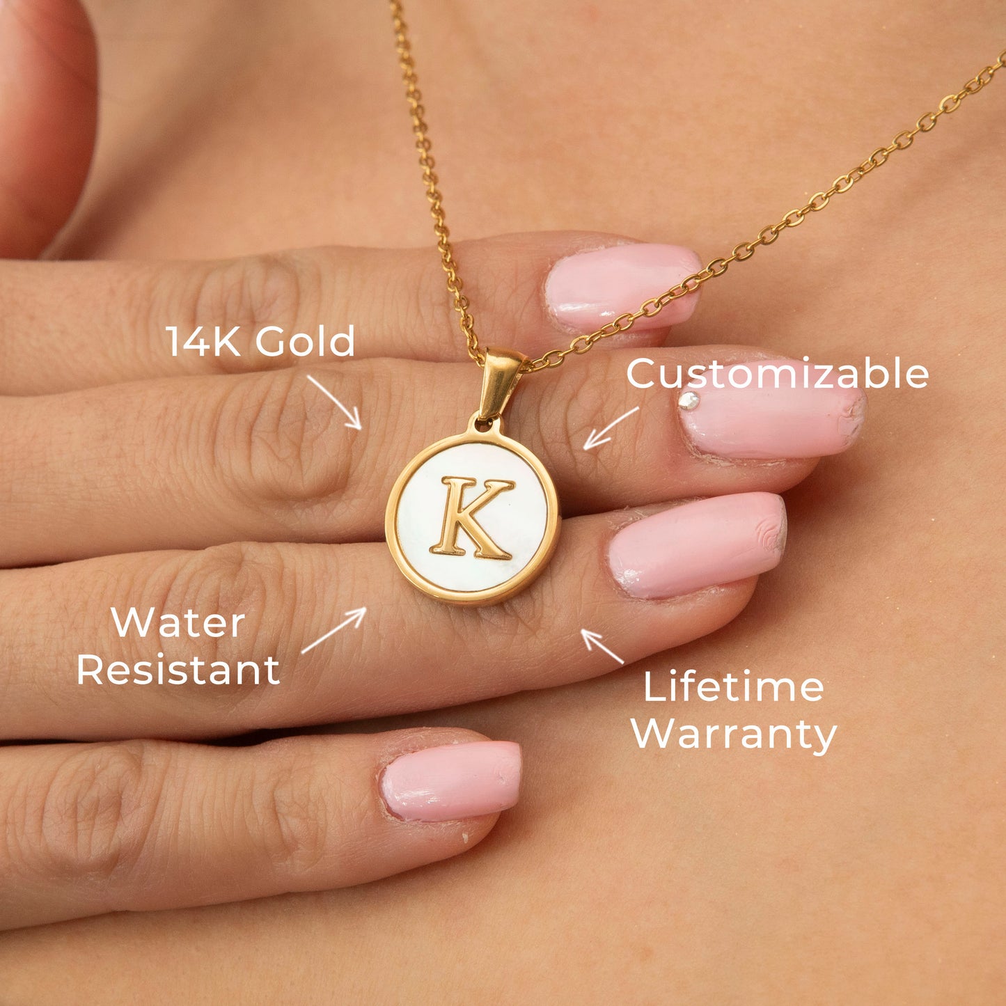 14K Gold Initial Name Necklace | Style #06