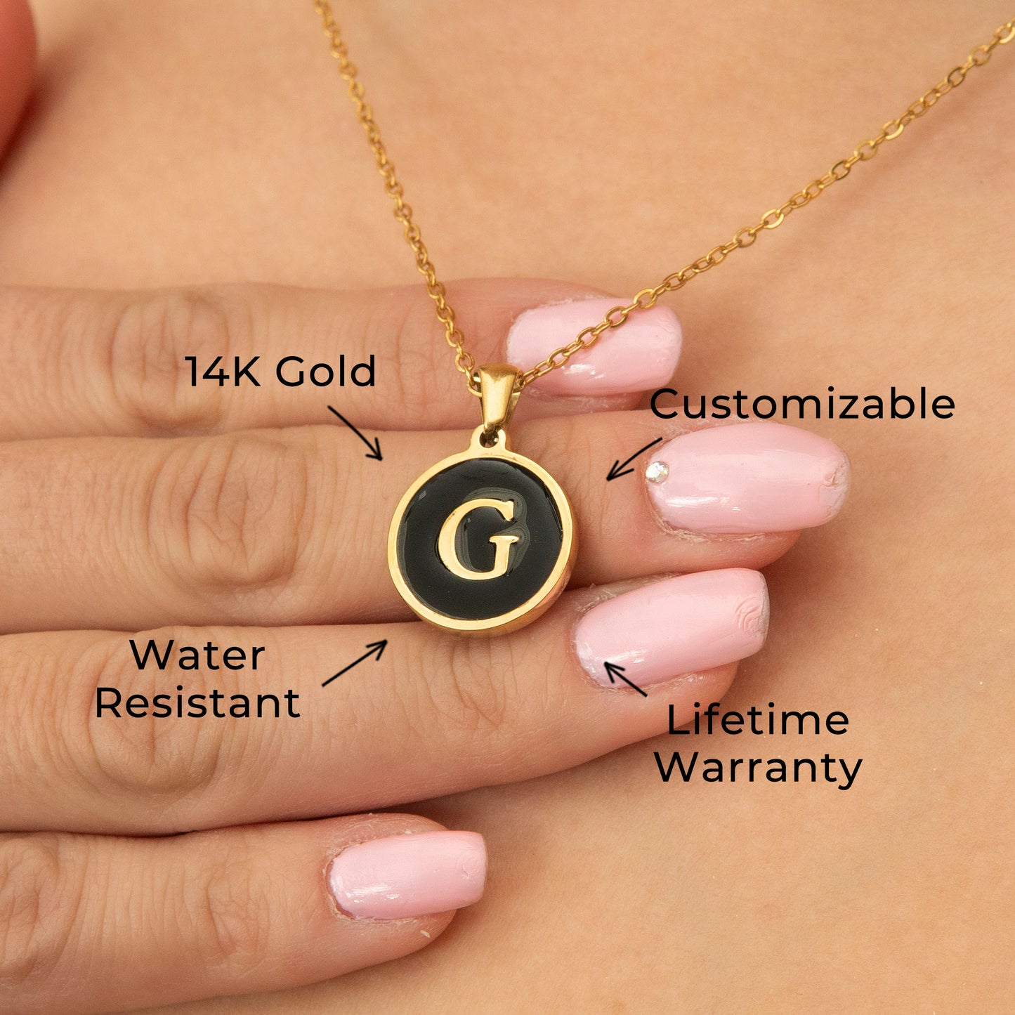 14K Gold Initial Name Necklace | Style #08