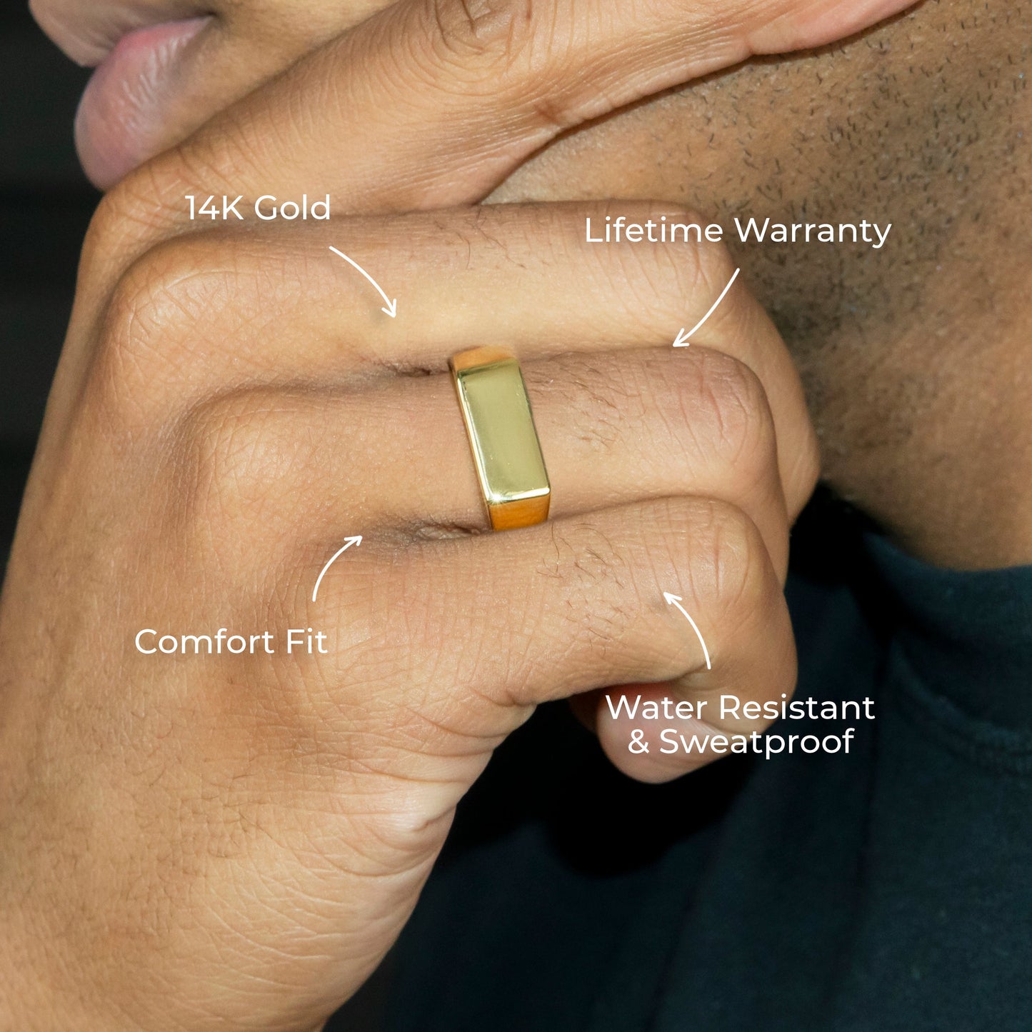 Mens Jewelry - Signet Gold Pinky Ring | 7 Grams