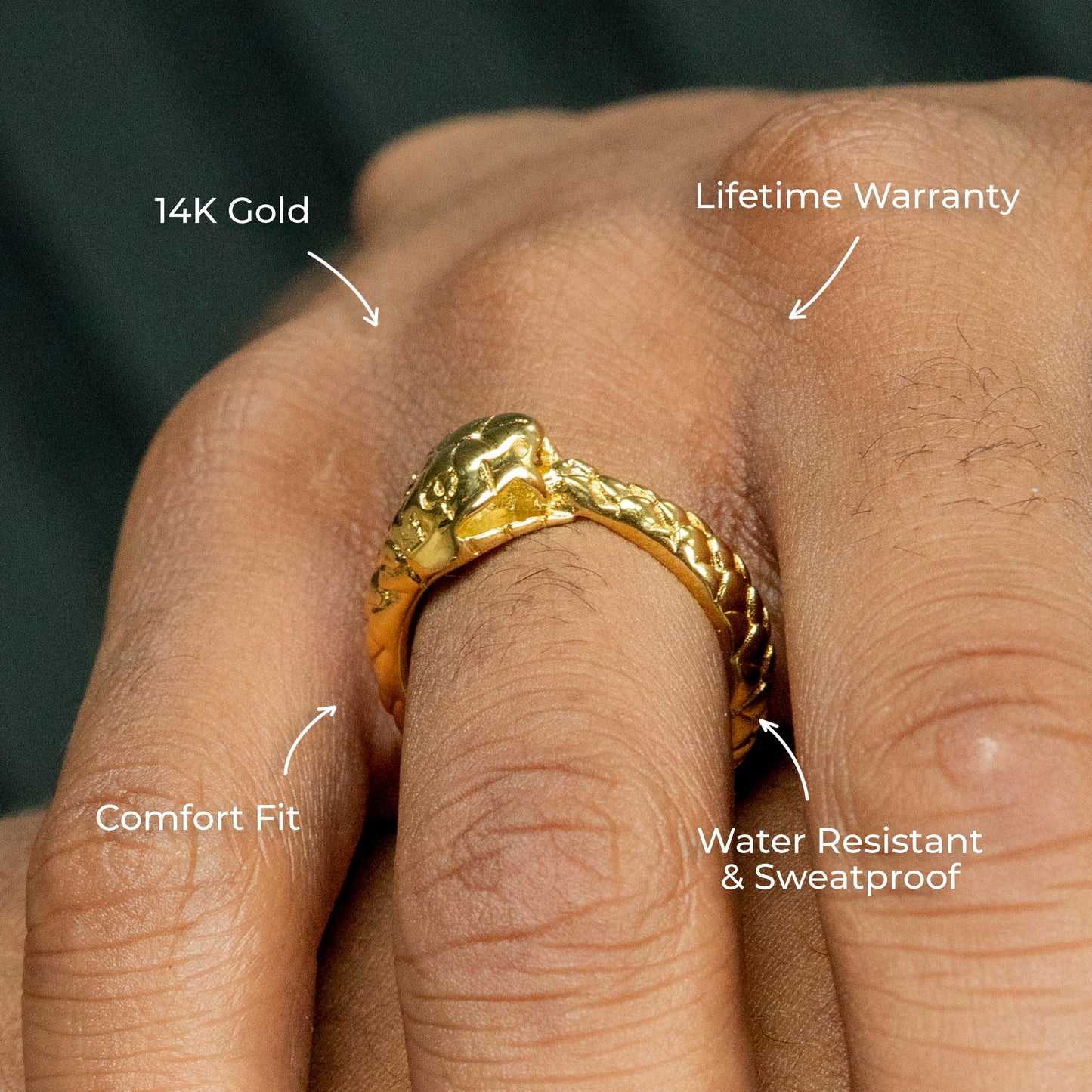 Mens Jewelry - Snake Gold Pinky Ring | 7.4 Grams