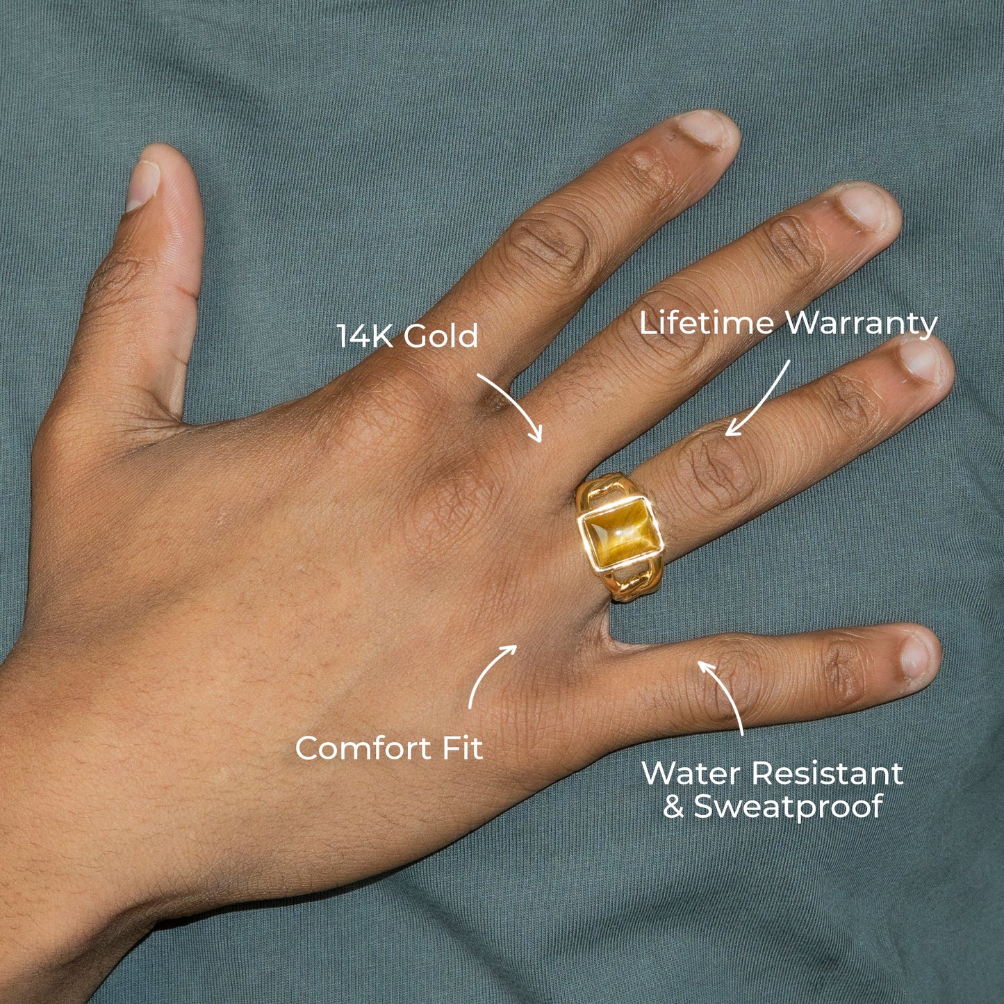 Mens Jewelry - Tiger Claw Gold Pinky Ring | 10 Grams