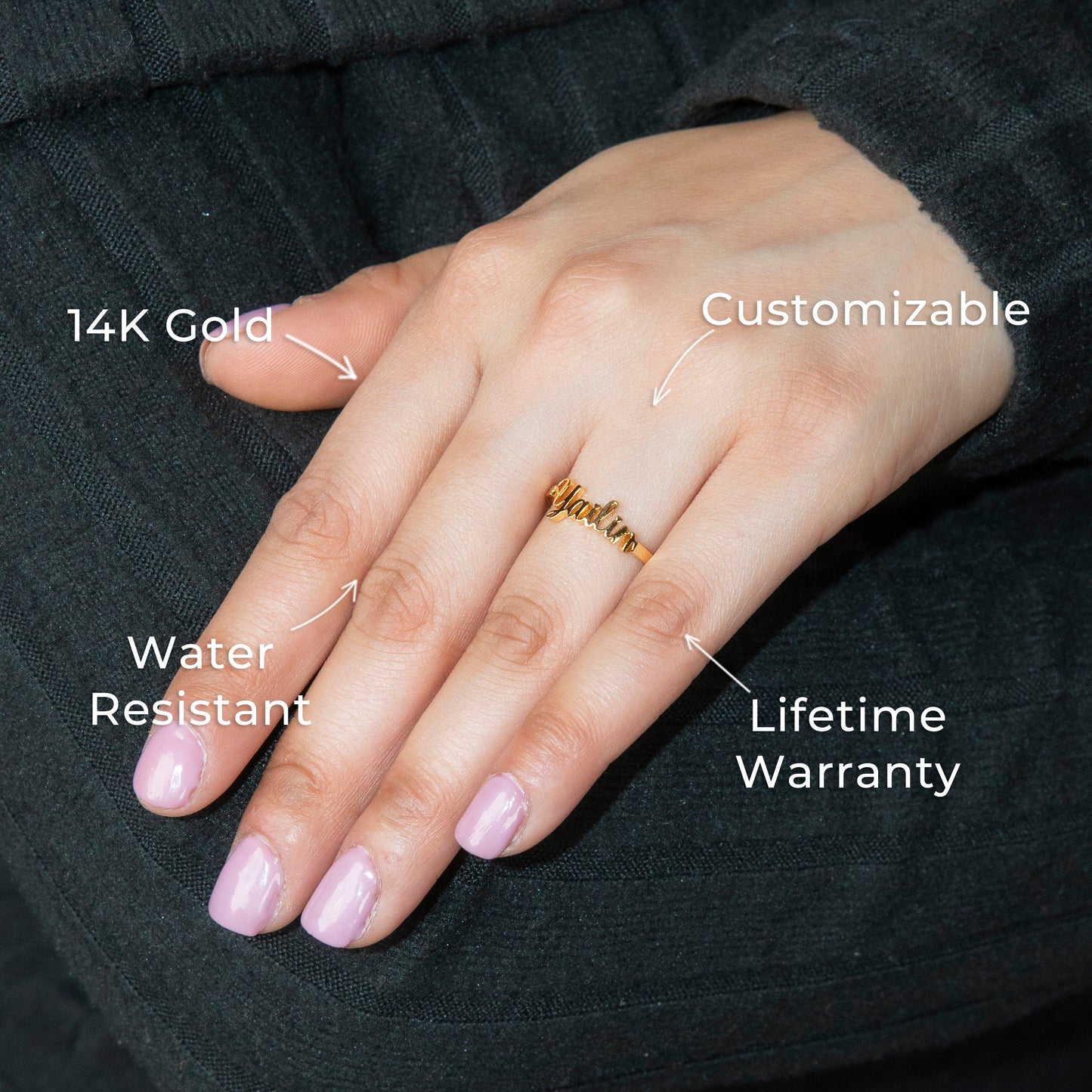 Women Jewelry - Gold Name Ring | Style # R32