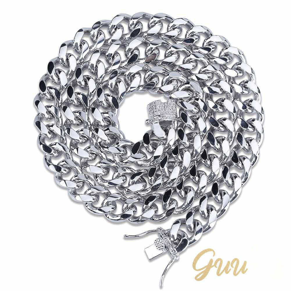10mm CZ Cuban Link Chain In Yellow GoldPlated