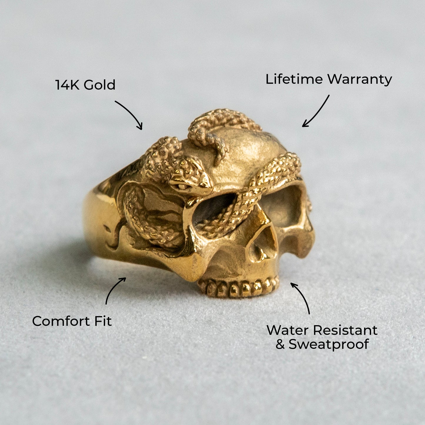 Mens Jewelry - Skull Gold Pinky Ring | 13 Grams