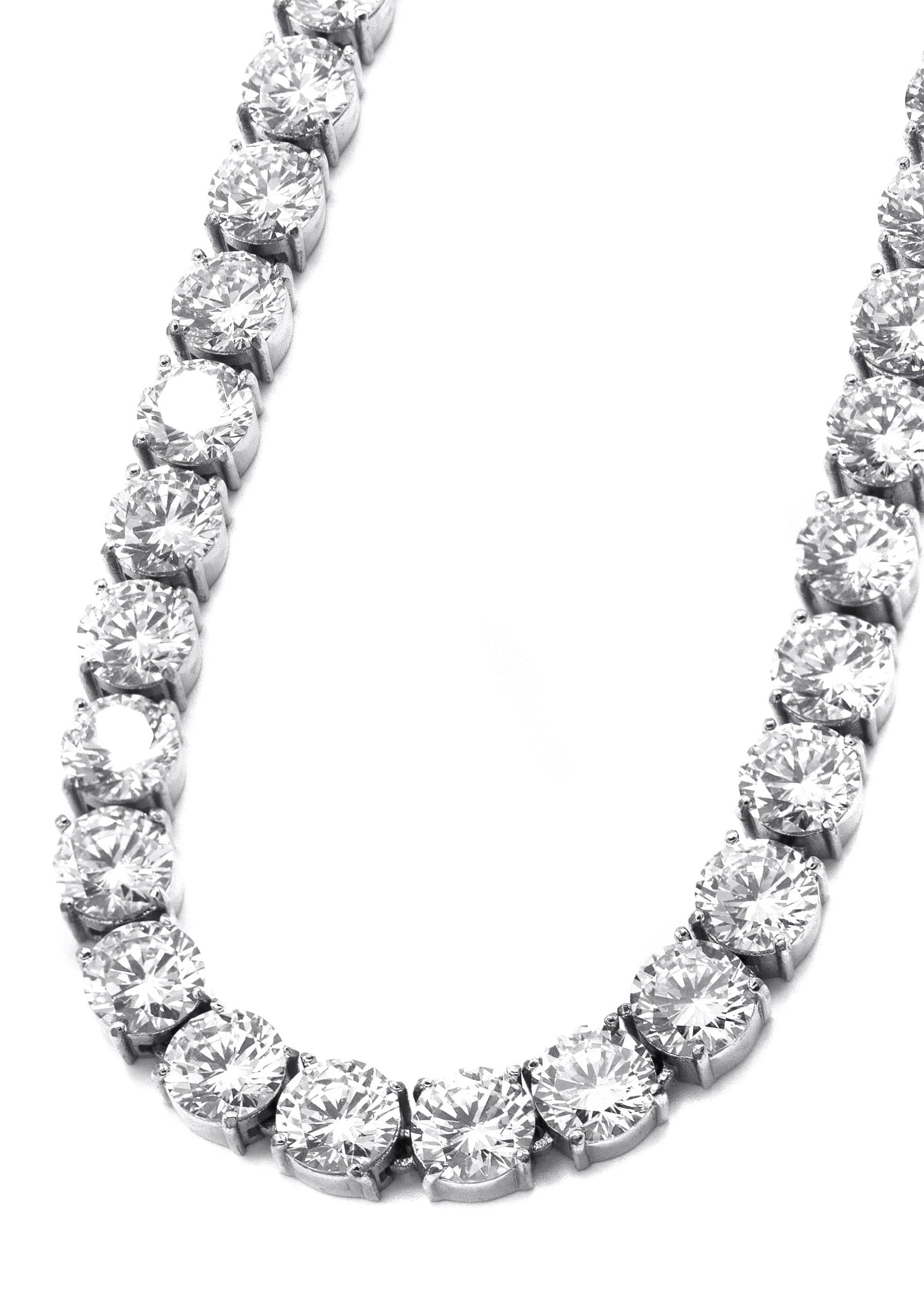 Gold Jewelry - Mens 14K White Gold Iced Out VVS Tennis Chain