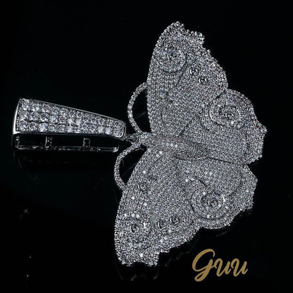 18K Gold-Plated Micro Inlay  AAA CZ Butterfly Pendant