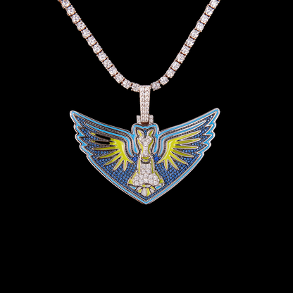 Dallas Wings Official WNBA Logo Pendant in White Gold