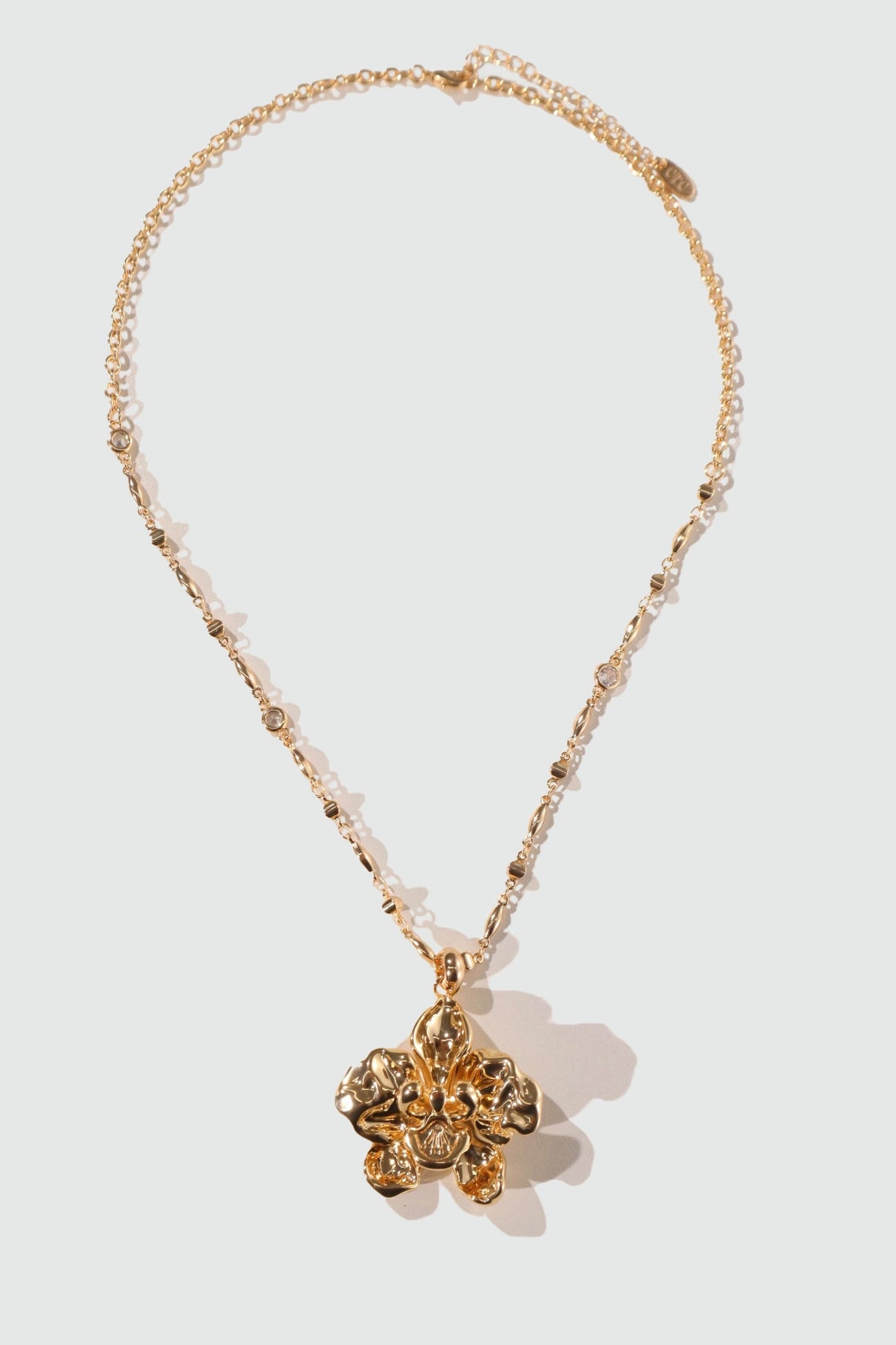 18K Real Gold Plated Orchid Necklace