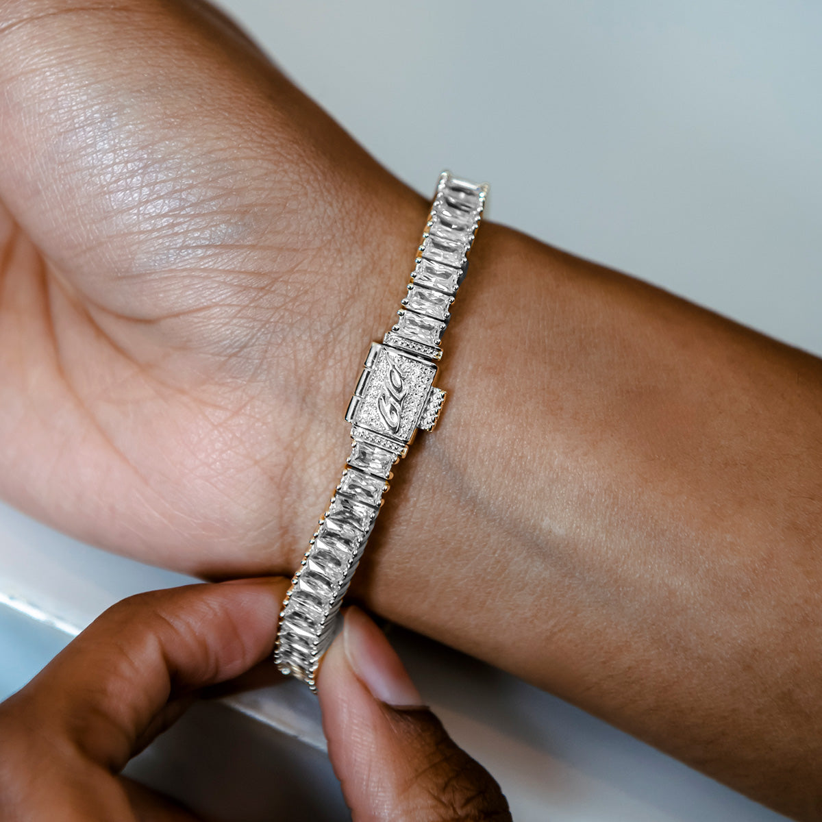 Diamond Baguette Tennis Necklace + Bracelet Bundle in White Gold- 6mm