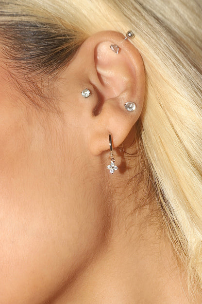925 Sterling Silver Starlight Petal Hoop Earrings