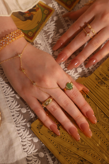 18K Gold Vermeil Starlight Petal Hand Chain Bracelet
