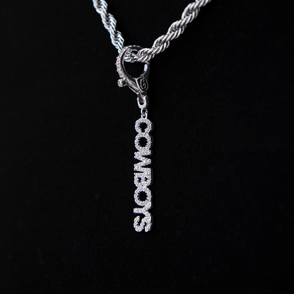 Dallas Cowboys Official NFL Wordmark Logo Clip On Pendant - White Gold