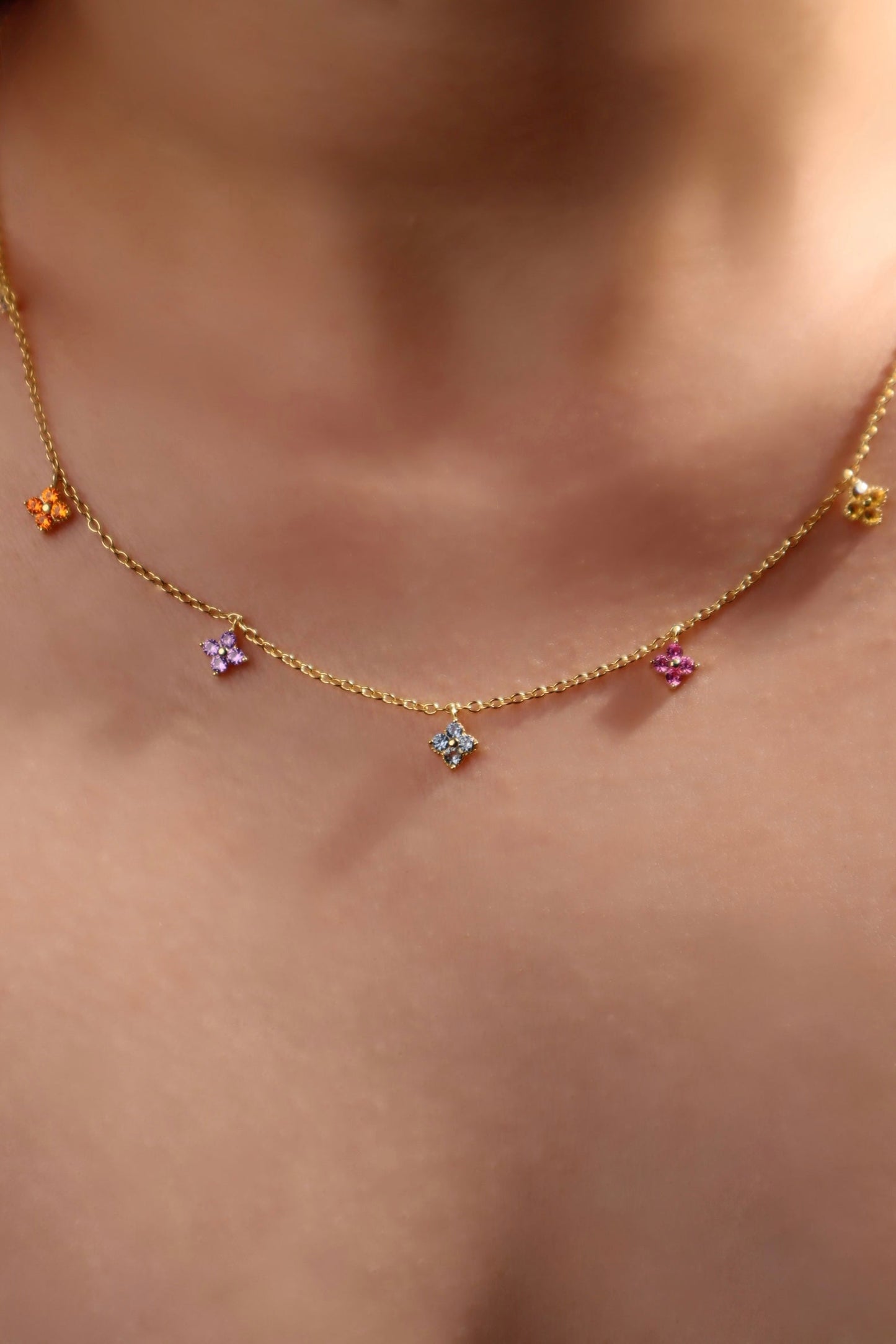 18K Gold Vermeil Color Petal Necklace