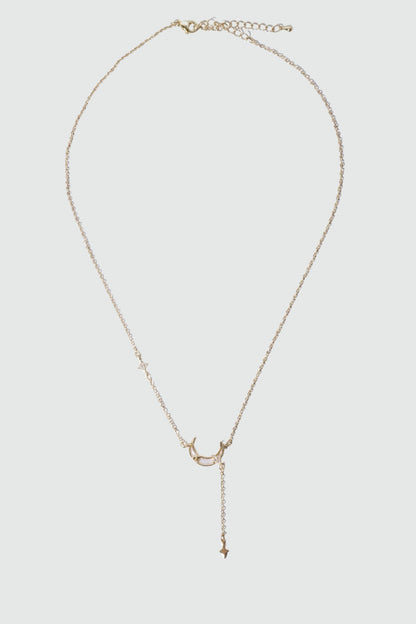 14K Real Gold Plated Lucky Moon Shell Necklace