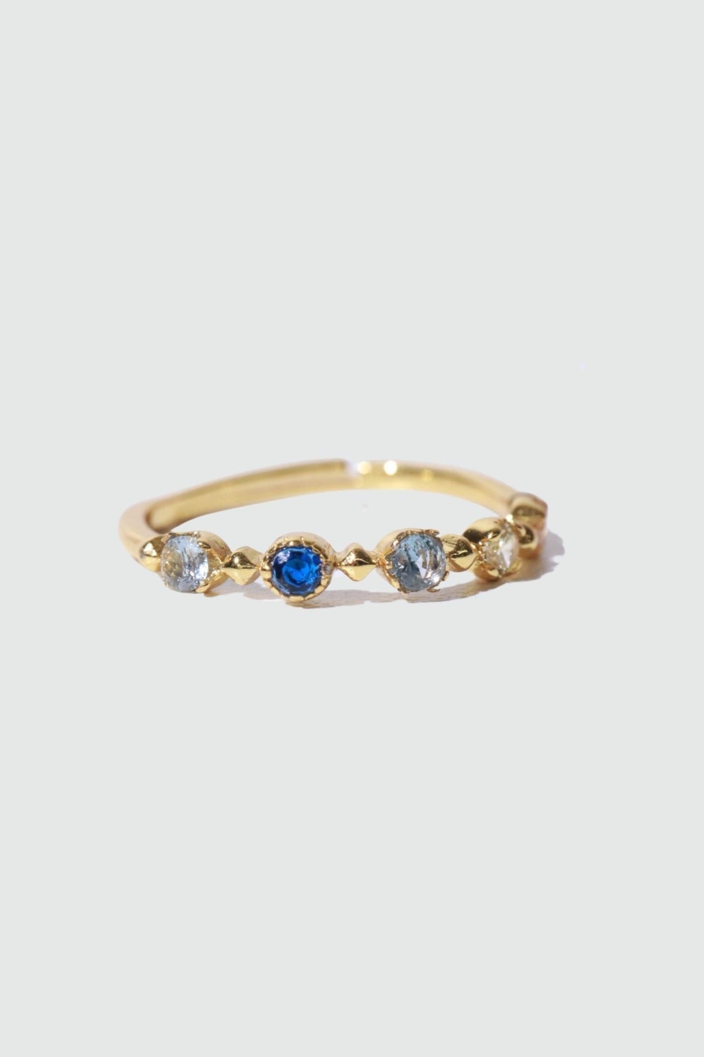18K Real Gold Plated Gradient Sapphire Ring