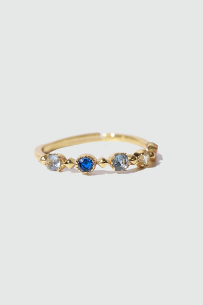 18K Real Gold Plated Gradient Sapphire Ring