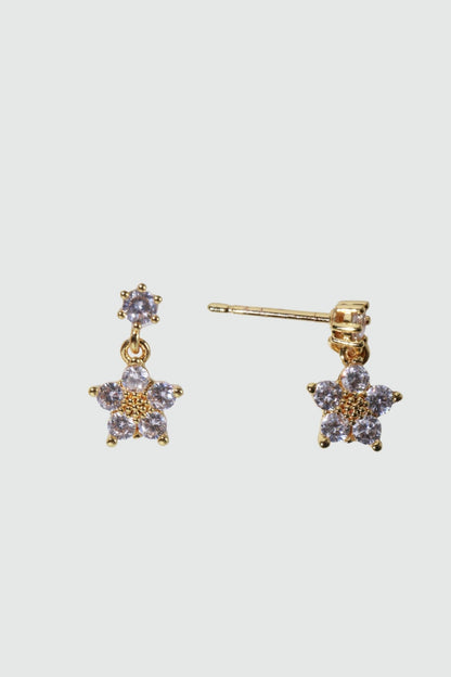 18K Real Gold Plated Diamond Starlight Bloom Earrings