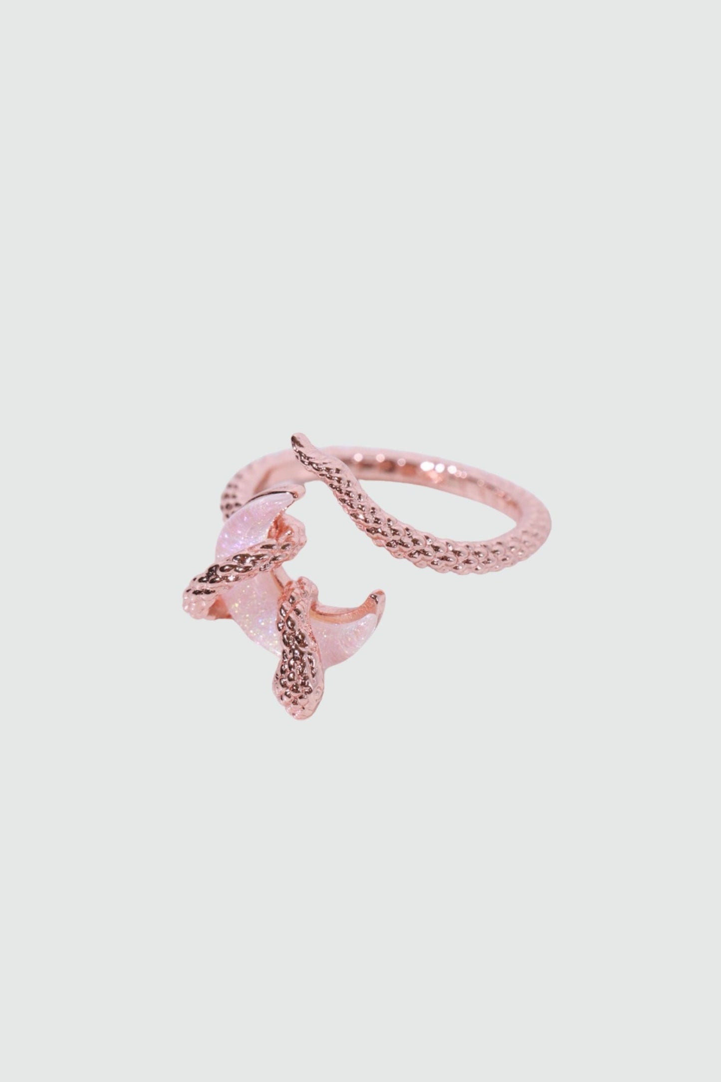18K Rose Gold Plated Moon Snake Ring
