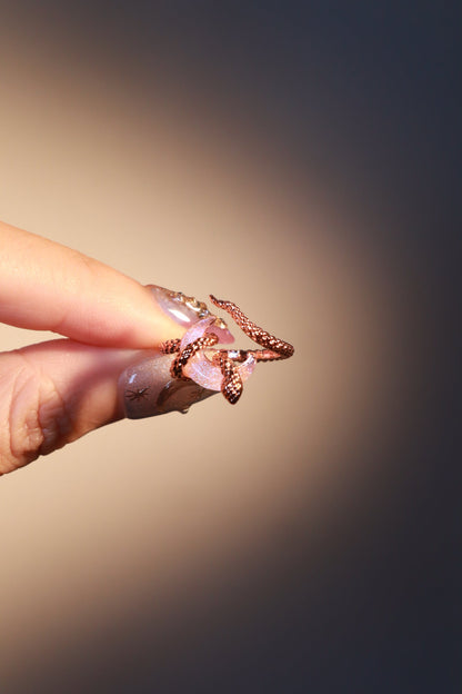 18K Rose Gold Plated Moon Snake Ring