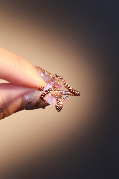 18K Rose Gold Plated Moon Snake Ring