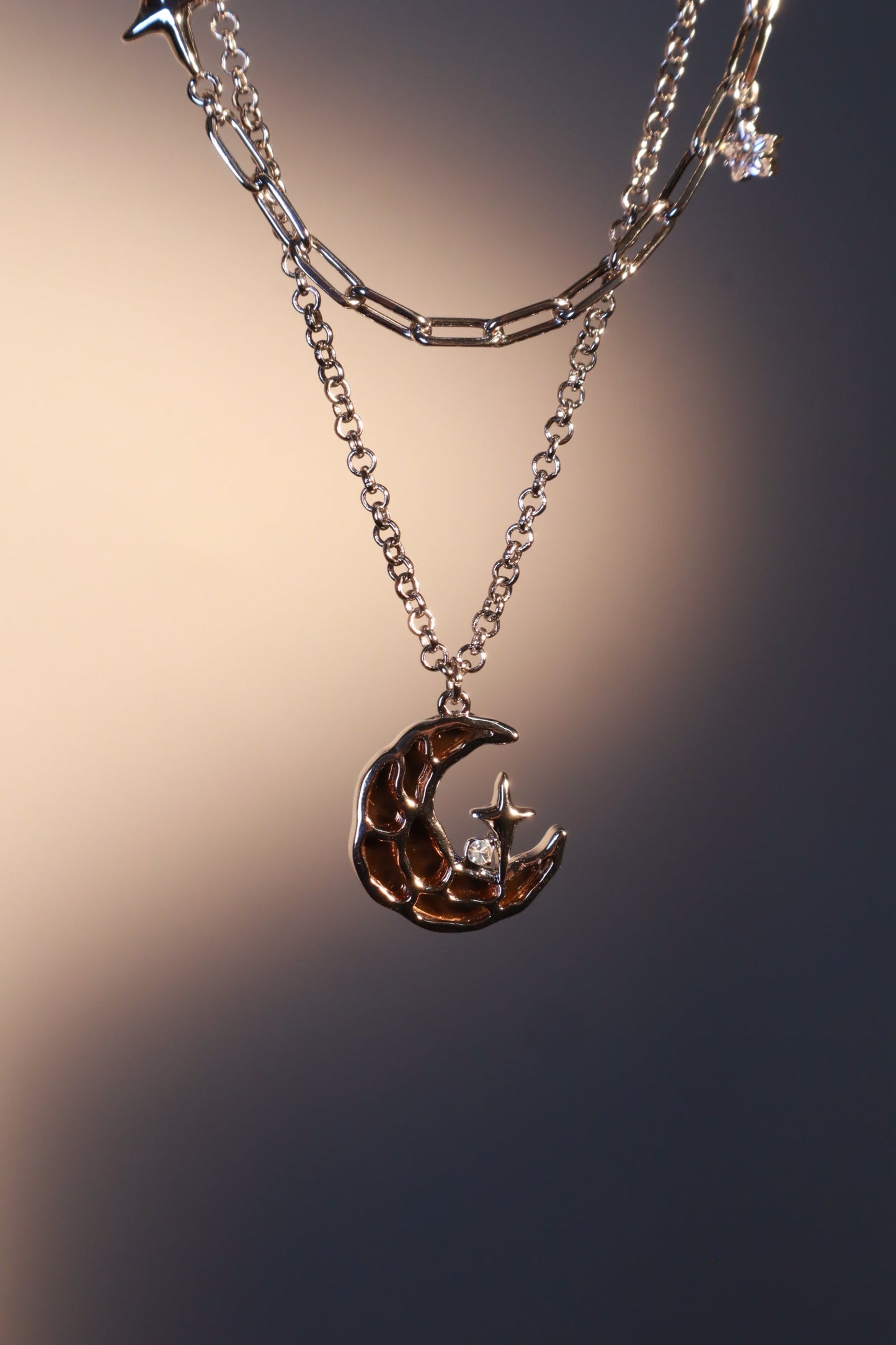 Brown Starlight Moon Necklace