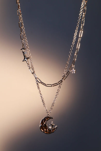 Brown Starlight Moon Necklace