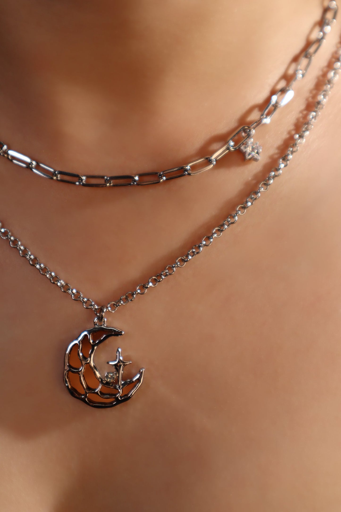 Brown Starlight Moon Necklace