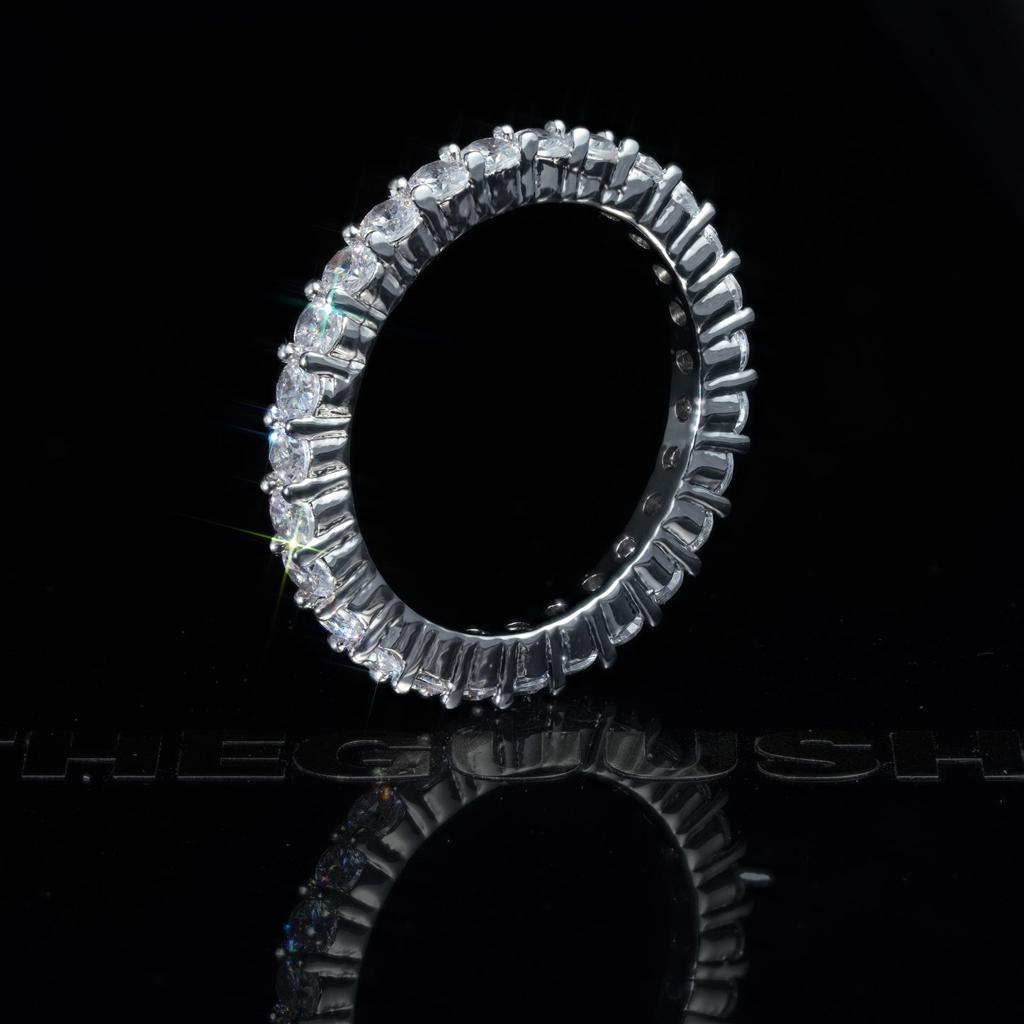 2mm Iced CZ Ripple Micro-inlay Ring