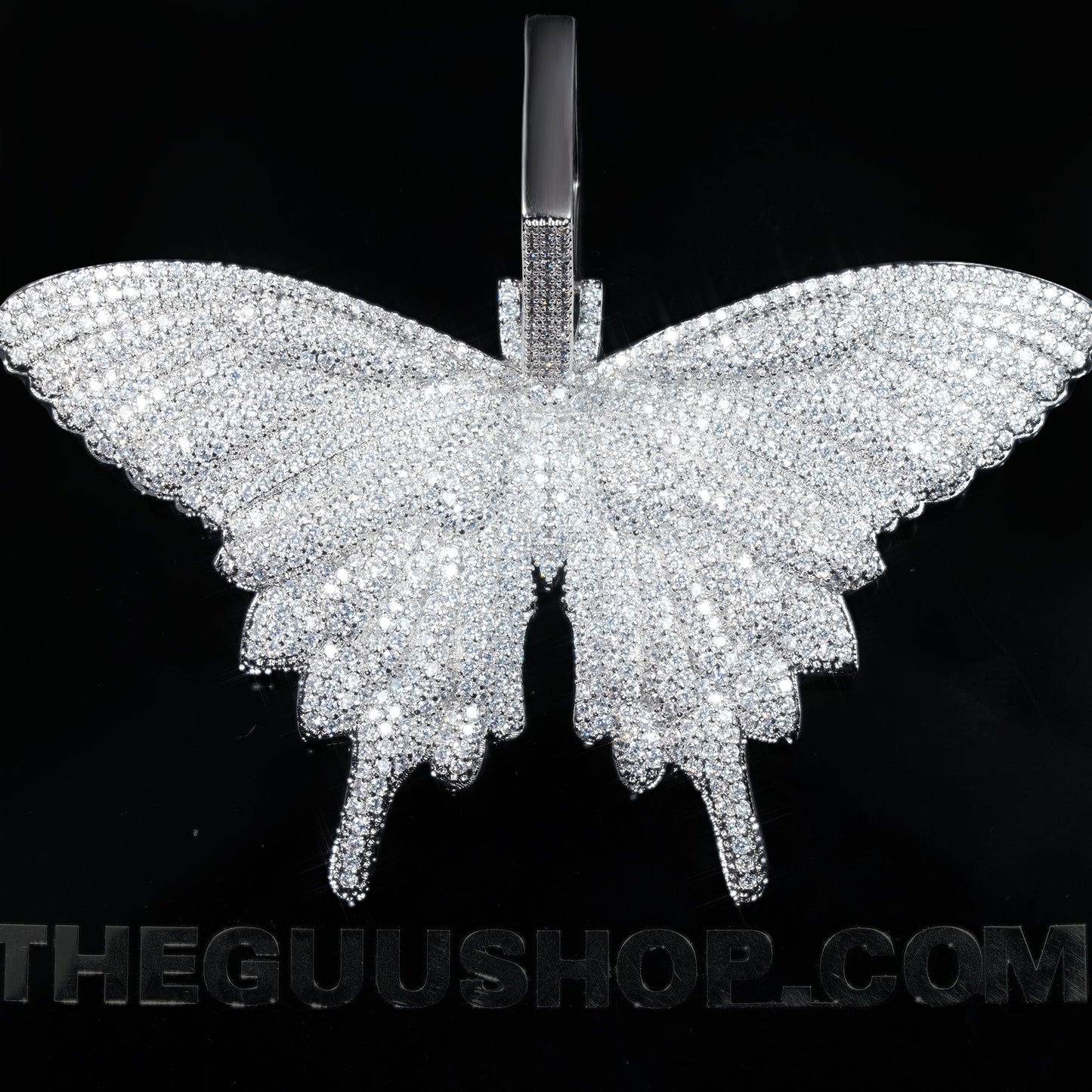 18K Gold-Plated Micro-inlay AAA CZ Butterfly Pendant Necklace