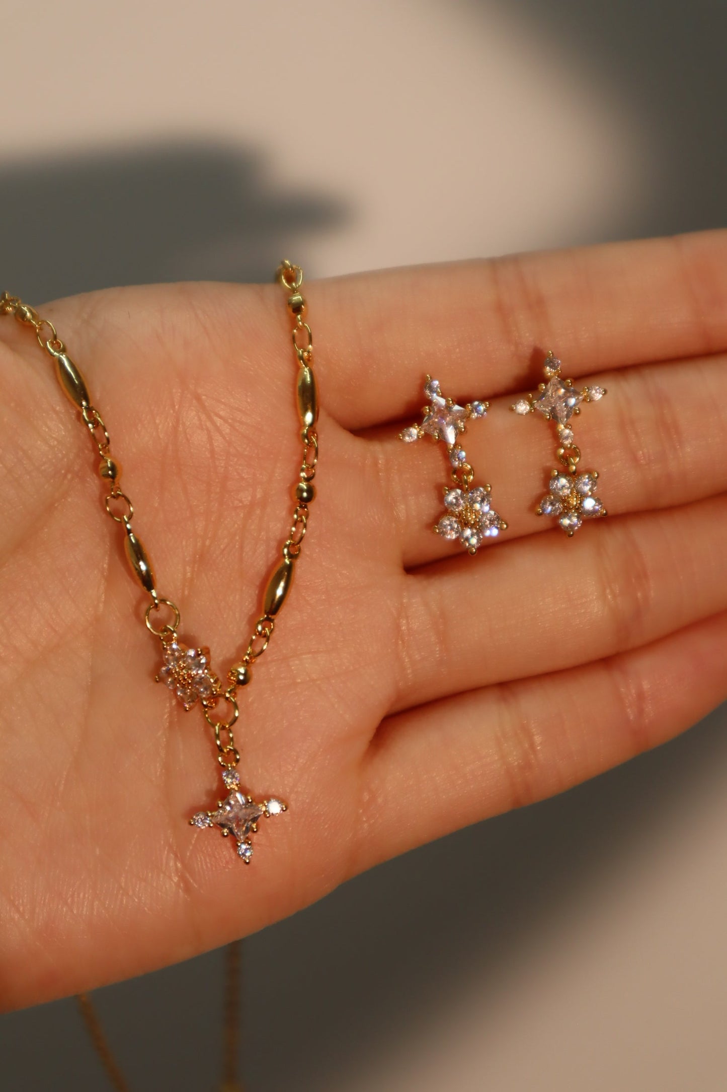 18K Real Gold Plated Starlight Bloom Earrings