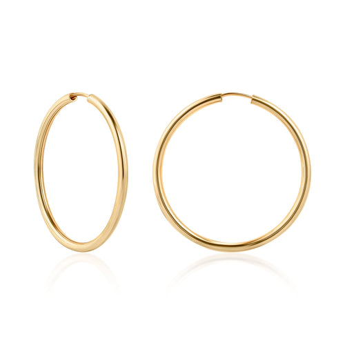 18K Gold Plated 3MM Endless Hoop Earrings