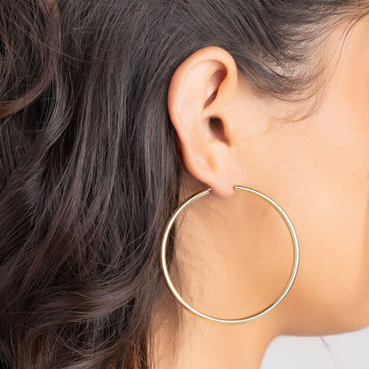 18K Gold Plated 3MM Endless Hoop Earrings